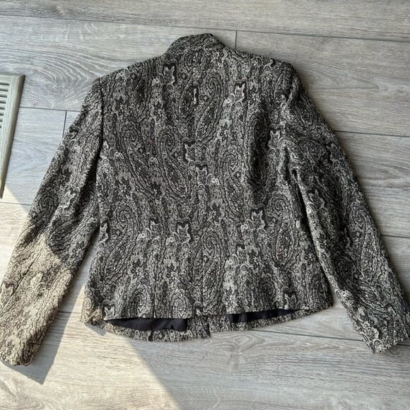 Jones New York Wool Blend Paisley Pattern Woven Blazer - Picture 16 of 16